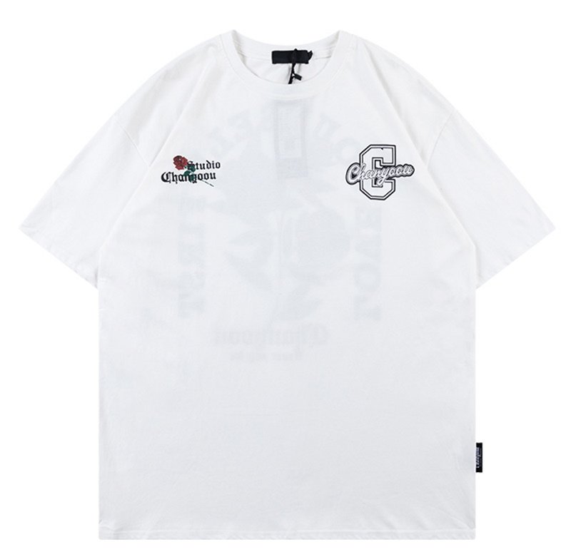 画像5: heavy work old flower short-sleeved T-shirt  ユニセックス 男女兼用ヘビーワークオールドフラワー半袖Tシャツ (5)