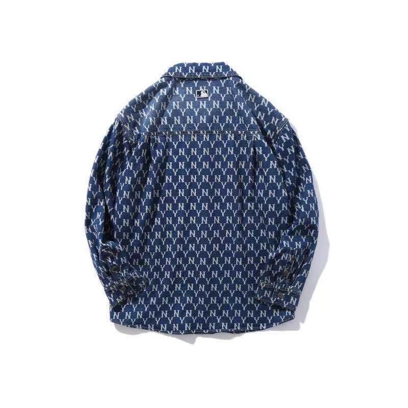 画像2: MLB Monogram Denim Jacket Shirt  G Jean 　ユニセックス 男女兼用MLBモノグラムデニムジャケットシャツ Gジャン  (2)