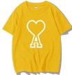 画像1: Love letters short-sleeved T-shirt 　ユニセックス 男女兼用ラブ＆Aプリント半袖Tシャツ (1)