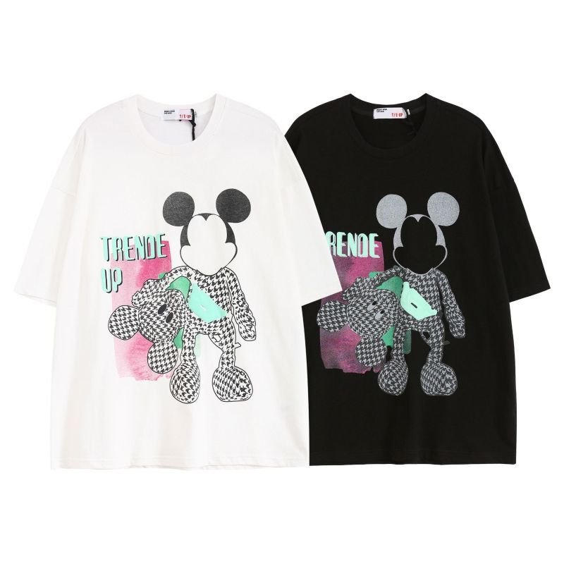 画像3: Hidden Mickey Bear  print short-sleeved T-shirt  ユニセックス 男女兼用隠れミッキーベアプリント半袖Tシャツ (3)