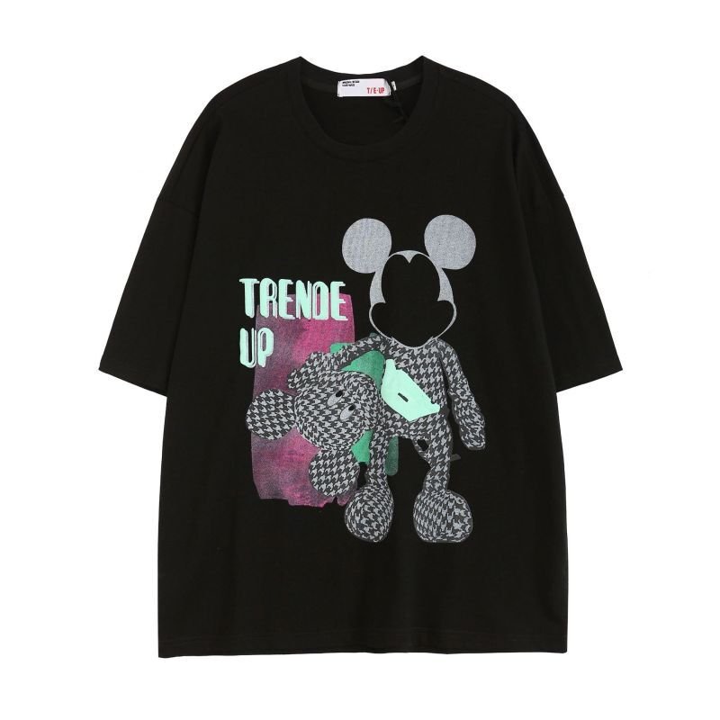 画像2: Hidden Mickey Bear  print short-sleeved T-shirt  ユニセックス 男女兼用隠れミッキーベアプリント半袖Tシャツ (2)