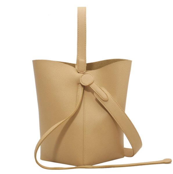 画像1:  Texture bag bucket shoulder tote bag　レザーバケットテクスチャートートショルダーバッグ (1)