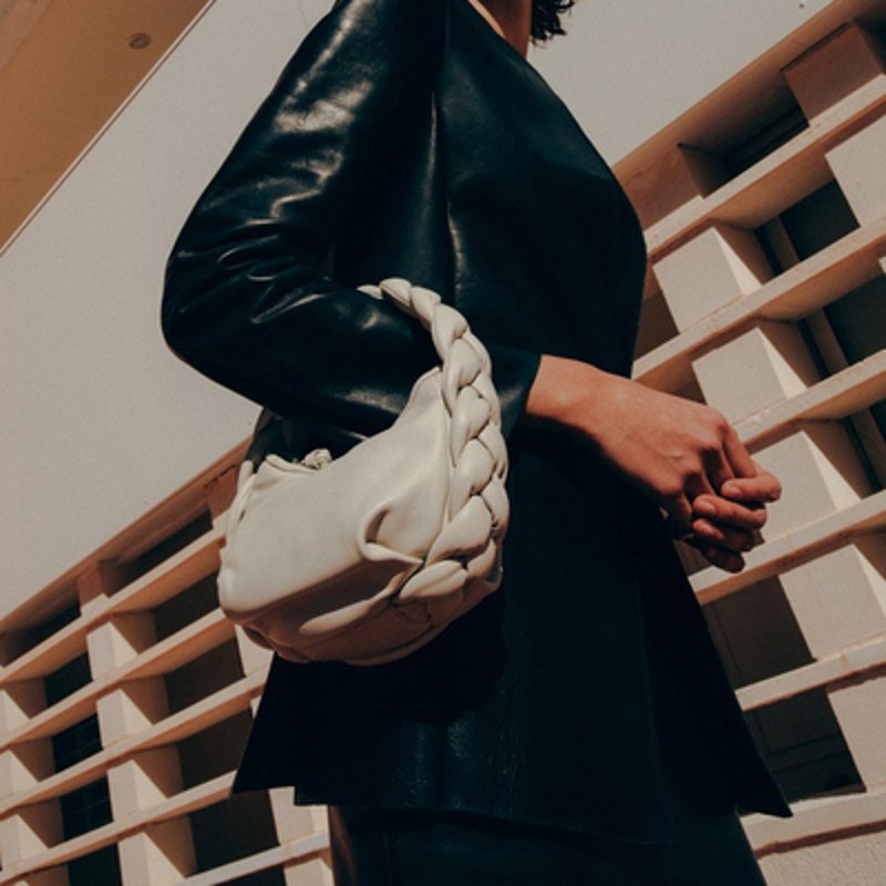 画像8: Handheld One Shoulder Small Woven Messenger Bag shoulder tote bag レザーウーブンハンドヘルドワンショルダースモールトートショルダーバッグ (8)