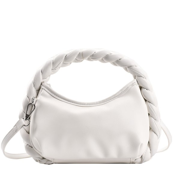 画像2: Handheld One Shoulder Small Woven Messenger Bag shoulder tote bag　レザーウーブンハンドヘルドワンショルダースモールトートショルダーバッグ (2)