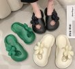 画像4: down flowers Flat bottom Platform Half slippers flip flops soft bottom sandals slippers  ダウンフラワー付きプラットフォーム フリップフロップ  シャワー ビーチ サンダル  (4)