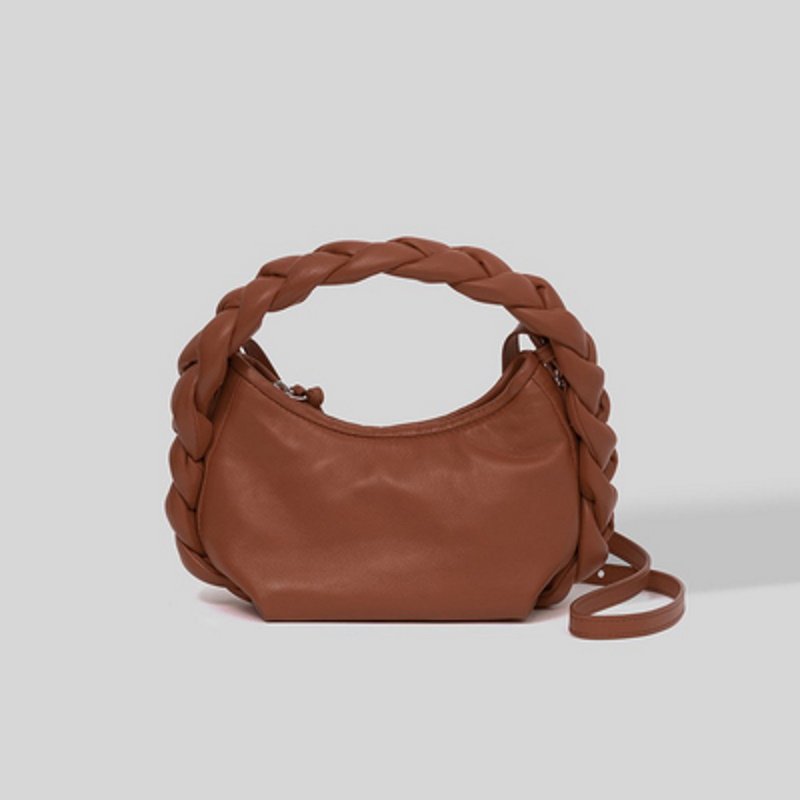 画像6: Handheld One Shoulder Small Woven Messenger Bag shoulder tote bag レザーウーブンハンドヘルドワンショルダースモールトートショルダーバッグ (6)