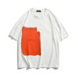 画像5: simple color block graffiti printing short Sleeve t-shirt　ユニセックス 男女兼用シンプルカラーブロックグラフィティプリントTシャツ (5)