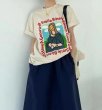 画像3: Smile Face Mona Lisa  print T-SHIRT  スマイルフェイスモナリザペイント半袖Tシャツ  (3)