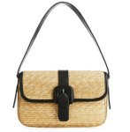 画像1: French design underarm straw bag 　フレンチスタイルアンダーアームストローかご籠バッグ トートショルダーバッグ (1)