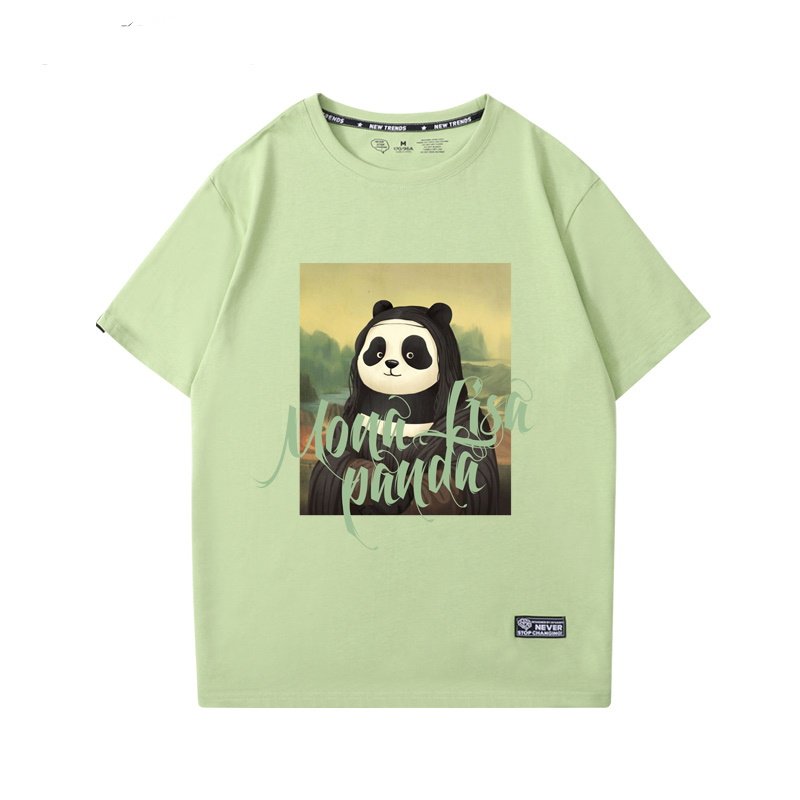 画像5: Spoofing Mona Lisa Panda printing short Sleeve t-shirt ユニセックス 男女兼用なりすましモナリザパンダプリントTシャツ (5)