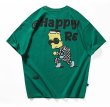 画像2: Happy bart simpson printing short Sleeve t-shirt　ユニセックス 男女兼用ハッピーバートシンプソンプリントTシャツ (2)