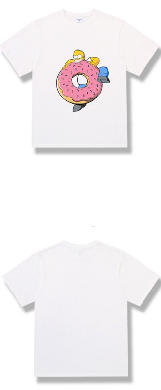 画像6: Homer Simpson & Donuts printing short Sleeve t-shirt　ユニセックス 男女兼用ホーマーシンプソン&ドーナツプリントTシャツ (6)