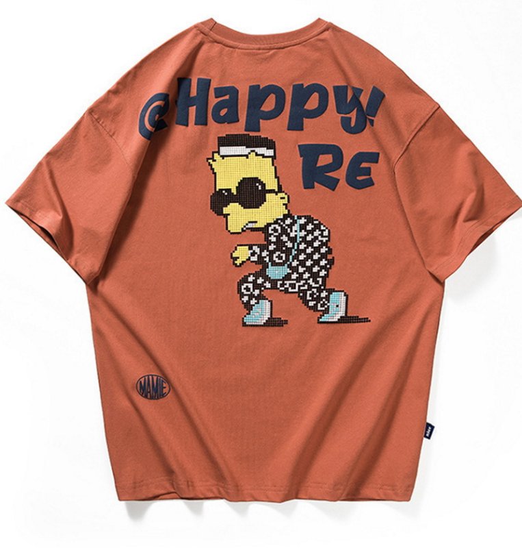 画像4: Happy bart simpson printing short Sleeve t-shirt　ユニセックス 男女兼用ハッピーバートシンプソンプリントTシャツ (4)