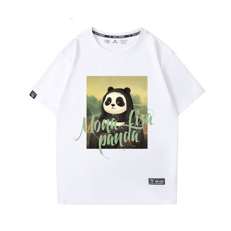 画像2: Spoofing Mona Lisa Panda printing short Sleeve t-shirt ユニセックス 男女兼用なりすましモナリザパンダプリントTシャツ (2)