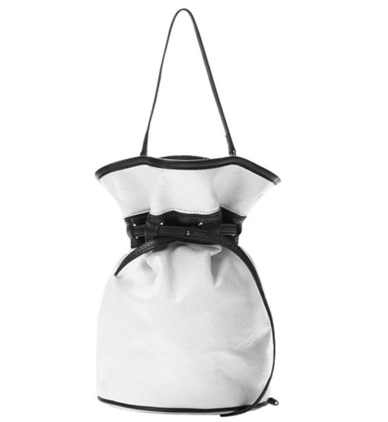 画像1: stitching bucket shoulder tote bag  レザーステッチバケット巾着ショルダートートバッグ (1)