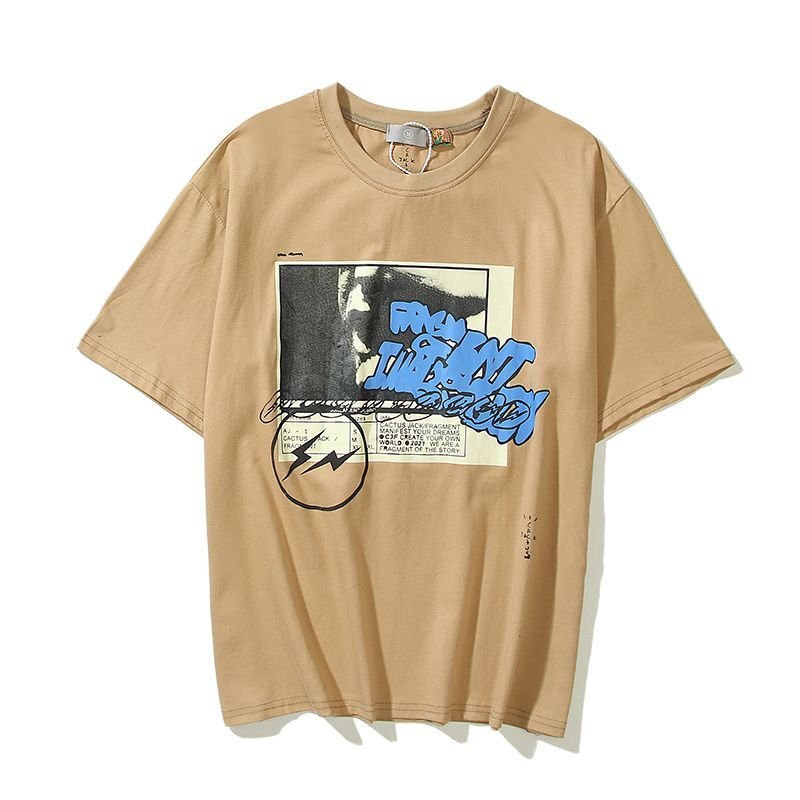 画像4: TRAVIS SCOTT CACTUS JACK KAWS lightning joint round neck short Sleeve t-shirt　ユニセックス 男女兼用カクタスジャックTシャツ (4)