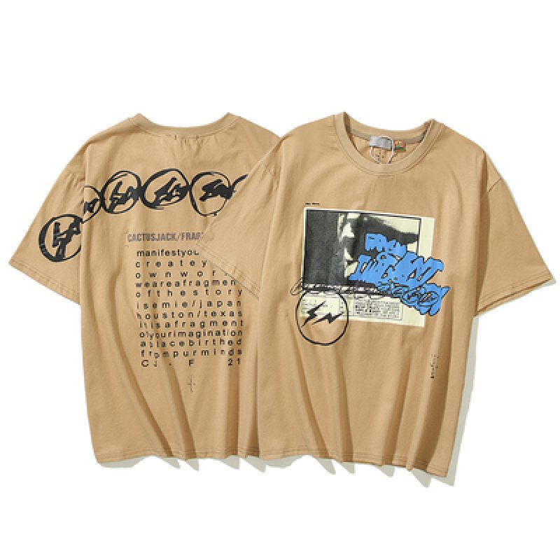 画像3: TRAVIS SCOTT CACTUS JACK KAWS lightning joint round neck short Sleeve t-shirt　ユニセックス 男女兼用カクタスジャックTシャツ (3)