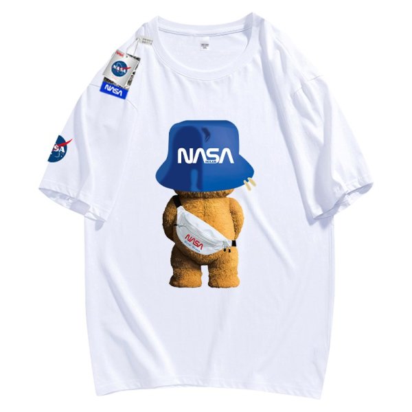 画像1: NASA SOLARNAS ASOLAR Joint short sleeve t-shirt　ユニセックス 男女兼用ナサベア熊ジョイントプリント半袖Tシャツ (1)