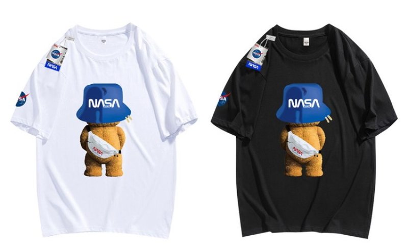 画像5: NASA SOLARNAS ASOLAR Joint short sleeve t-shirt ユニセックス 男女兼用ナサベア熊ジョイントプリント半袖Tシャツ (5)