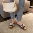 画像6:  Flat leather pearl sandals slippers　 フラットレザーパールサンダル スリッパ  (6)