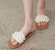 画像9:  Flat leather pearl sandals slippers　 フラットレザーパールサンダル スリッパ  (9)