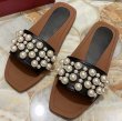 画像12:  Flat leather pearl sandals slippers　 フラットレザーパールサンダル スリッパ  (12)