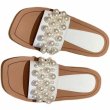 画像14:  Flat leather pearl sandals slippers　 フラットレザーパールサンダル スリッパ  (14)