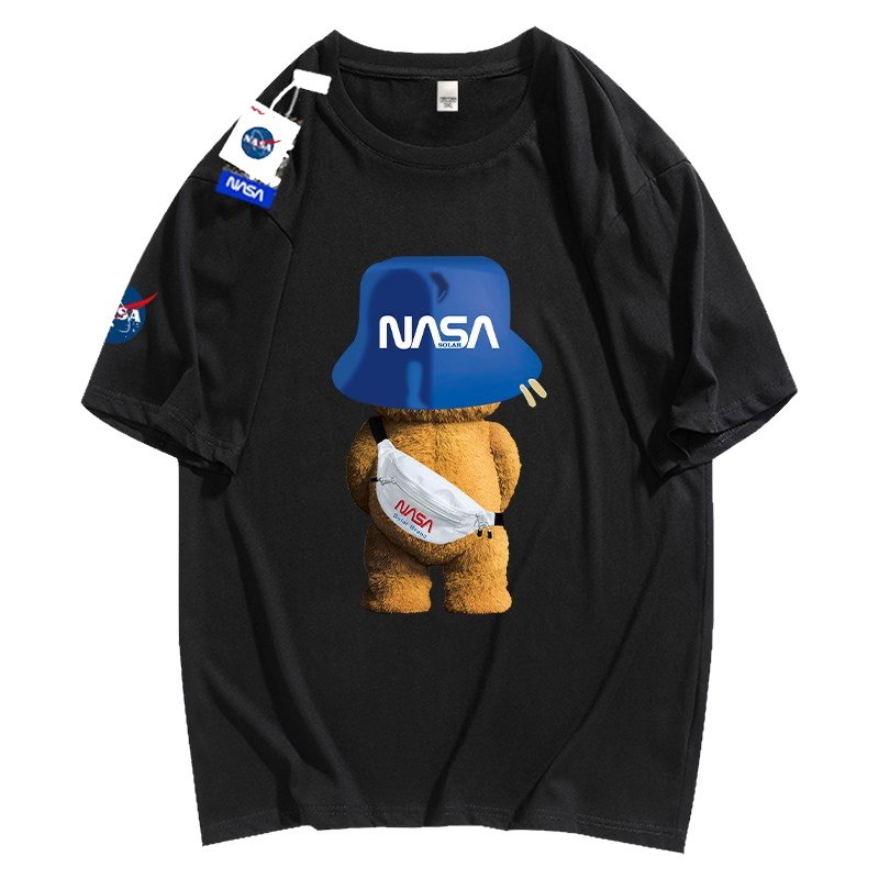 画像2: NASA SOLARNAS ASOLAR Joint short sleeve t-shirt ユニセックス 男女兼用ナサベア熊ジョイントプリント半袖Tシャツ (2)