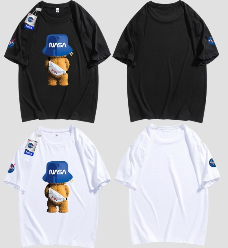 画像7: NASA SOLARNAS ASOLAR Joint short sleeve t-shirt ユニセックス 男女兼用ナサベア熊ジョイントプリント半袖Tシャツ (7)