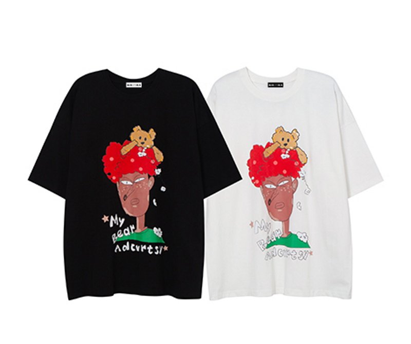 画像5: Funny portrait print t-shirts  ユニセックス 男女兼用 ファニーポートレート&ベアプリントTシャツ (5)