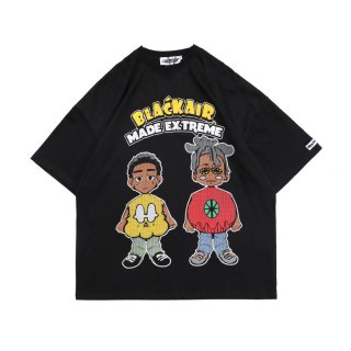 BF. BORFEND Unisex Hip hop boys 999 print t-shirts ユニセックス 