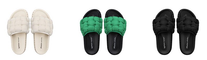 画像5: Down crochet soft bottom flat sandals slippers  フラットダウン編み込みサンダル スリッパ  (5)