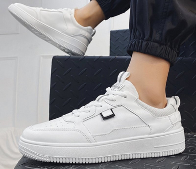 画像4: all-match leather sneakers   レザーポイントカラーレースアッープ スニーカー (4)