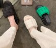 画像6: Down crochet soft bottom flat sandals slippers　 フラットダウン編み込みサンダル スリッパ  (6)
