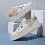 画像6: all-match leather sneakers 　 レザーポイントカラーレースアッープ スニーカー (6)