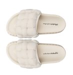 画像2: Down crochet soft bottom flat sandals slippers　 フラットダウン編み込みサンダル スリッパ  (2)