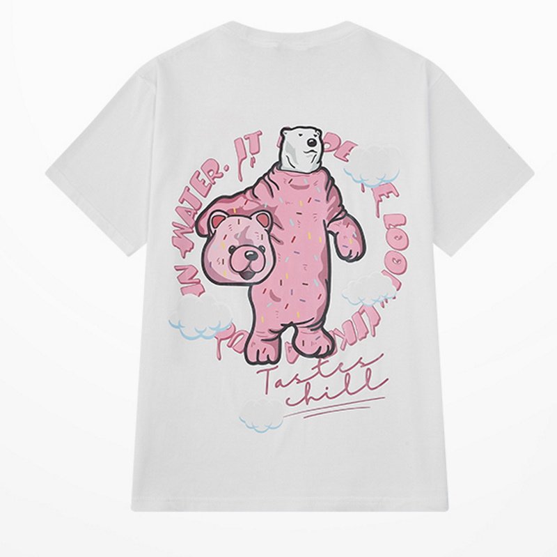 画像2: Spoofing polar bear t-shirts   ユニセックス 男女兼用なりすましシロクマ熊プリントTシャツ (2)