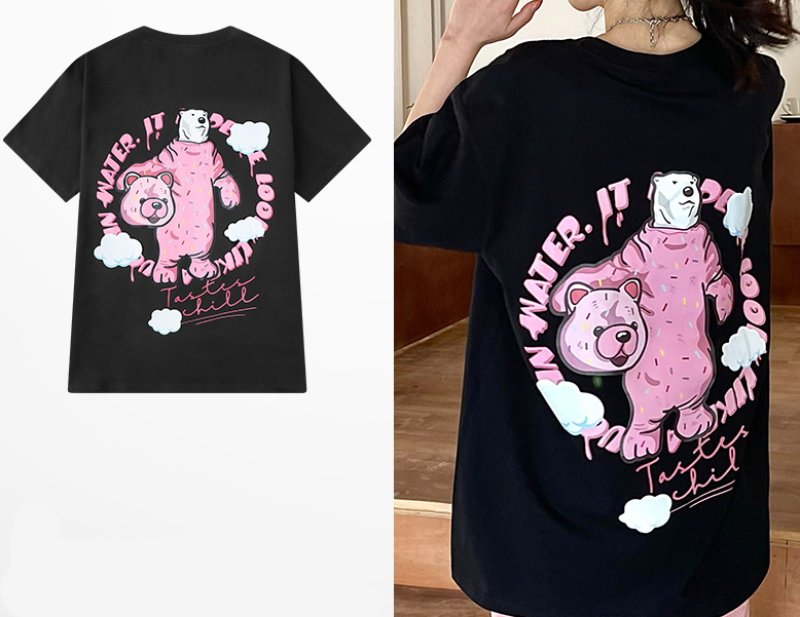 画像5: Spoofing polar bear t-shirts   ユニセックス 男女兼用なりすましシロクマ熊プリントTシャツ (5)