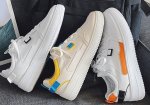 画像2: all-match leather sneakers 　 レザーポイントカラーレースアッープ スニーカー (2)