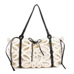 画像2: large-capacity hollow letter anagram shoulder tote shoulder bag　 レザーアナグラム トートショルダーバッグ (2)