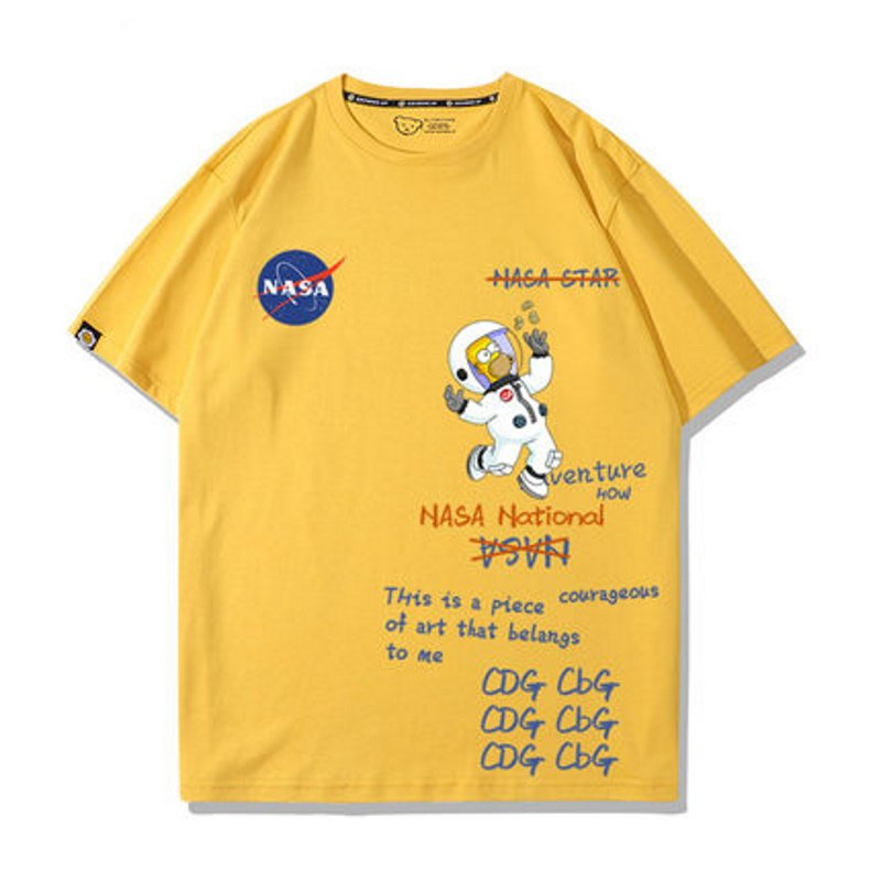 画像6: nasa x Homer Simpson short sleeve  t-shirts  　ユニセックス 男女兼用nasaナサ×ホーマーシンプソンプリントTシャツ (6)