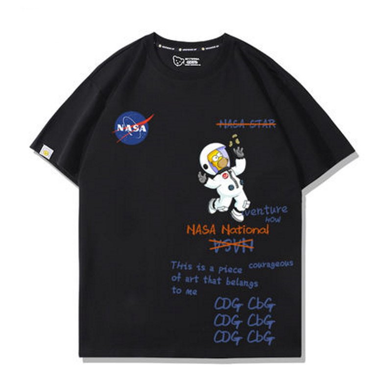 画像3: nasa x Homer Simpson short sleeve  t-shirts  　ユニセックス 男女兼用nasaナサ×ホーマーシンプソンプリントTシャツ (3)