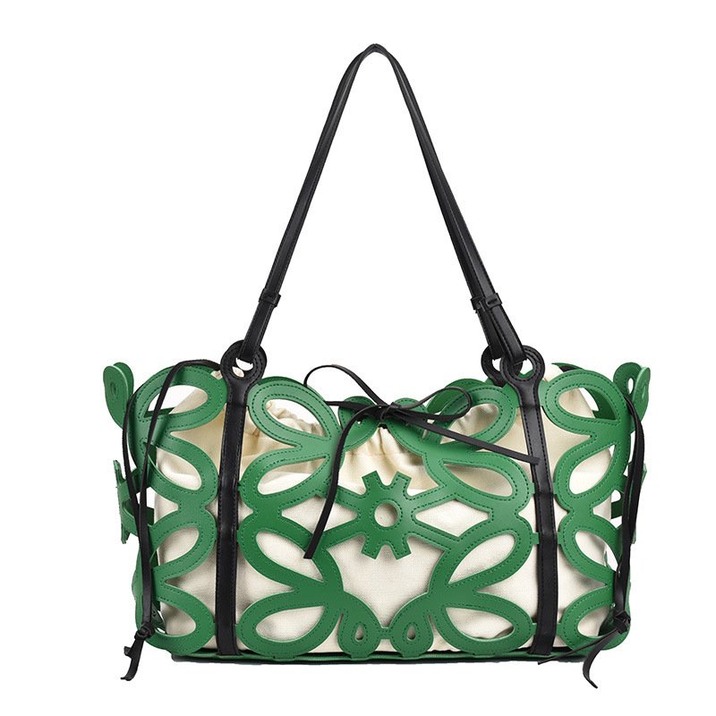 画像4: large-capacity hollow letter anagram shoulder tote shoulder bag  レザーアナグラム トートショルダーバッグ (4)