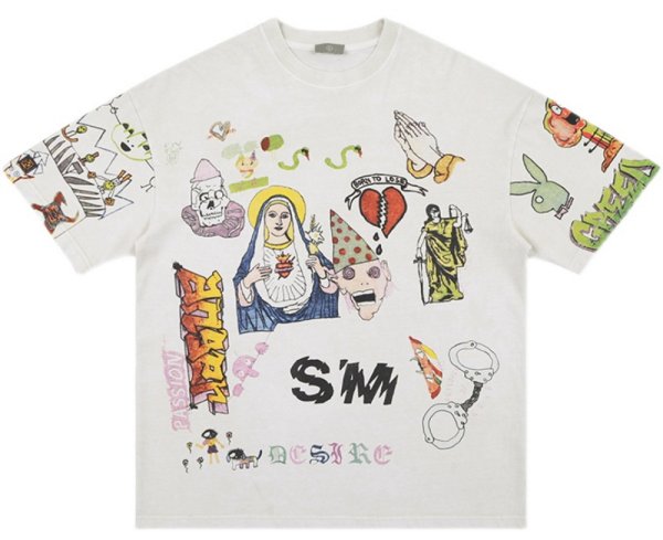 画像1: Simpson Religious Round Neck Print t-shirts  　ユニセックス 男女兼用シンプソン宗教プリントTシャツ (1)