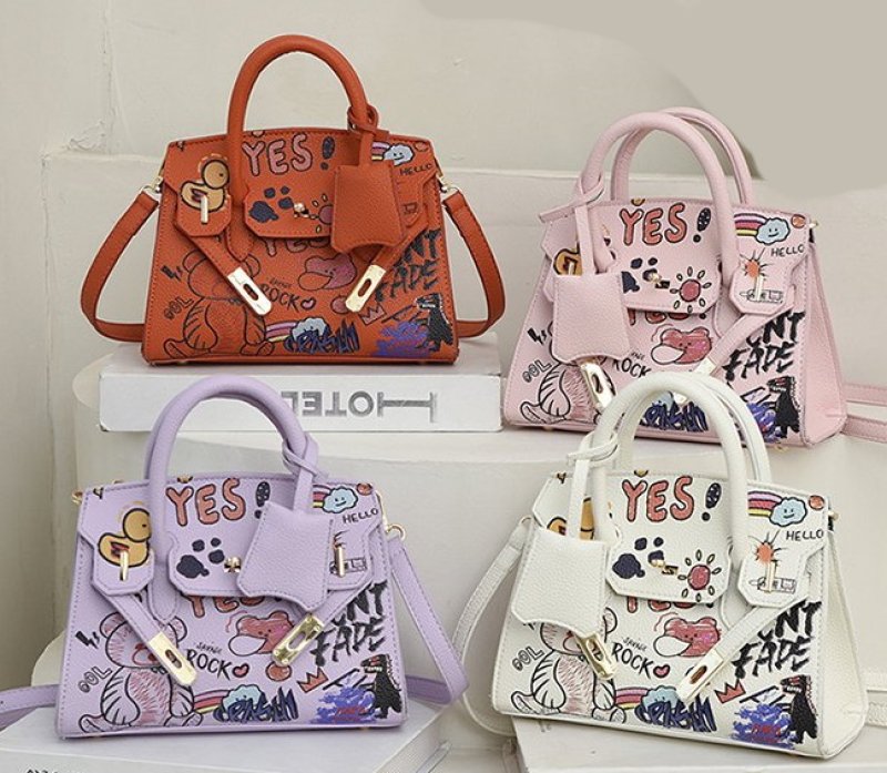 画像5:  Pop graphic tote shoulder bag  レザーポップグラフィック トートショルダーバッグ (5)