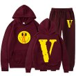 画像12: Mens Womens Big V Print Smiley setup Hoodie and Pants Set 　ユニセックス男女兼用ビッグV&スマイリープリント セットアップ スウェットフーディ＆パンツセット (12)