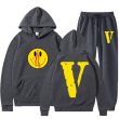 画像7: Mens Womens Big V Print Smiley setup Hoodie and Pants Set 　ユニセックス男女兼用ビッグV&スマイリープリント セットアップ スウェットフーディ＆パンツセット (7)