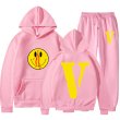 画像14: Mens Womens Big V Print Smiley setup Hoodie and Pants Set 　ユニセックス男女兼用ビッグV&スマイリープリント セットアップ スウェットフーディ＆パンツセット (14)