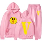 画像14: Mens Womens Big V Print Smiley setup Hoodie and Pants Set 　ユニセックス男女兼用ビッグV&スマイリープリント セットアップ スウェットフーディ＆パンツセット (14)