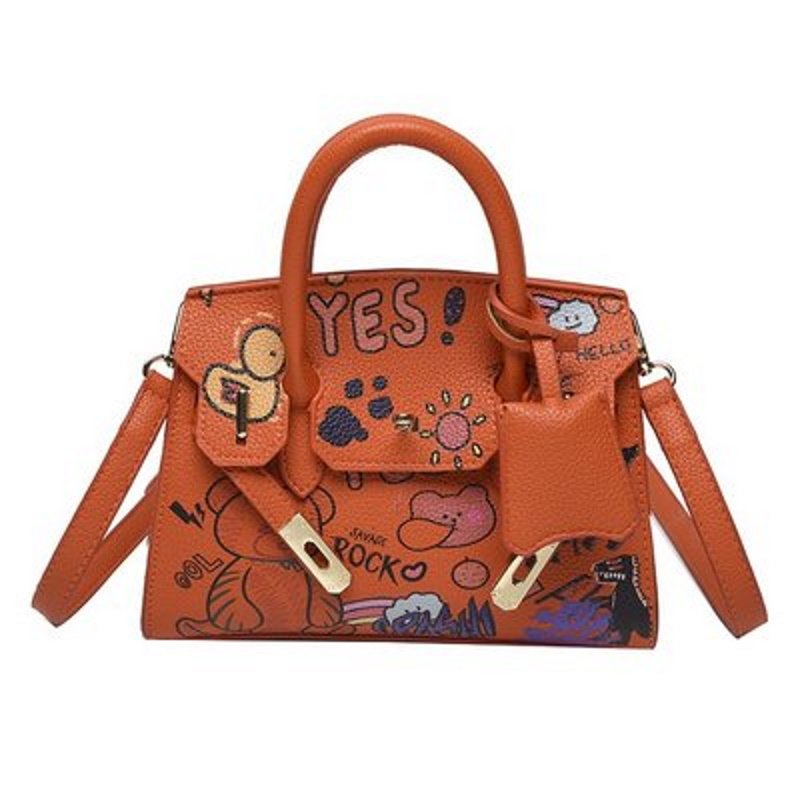 画像4:  Pop graphic tote shoulder bag  レザーポップグラフィック トートショルダーバッグ (4)